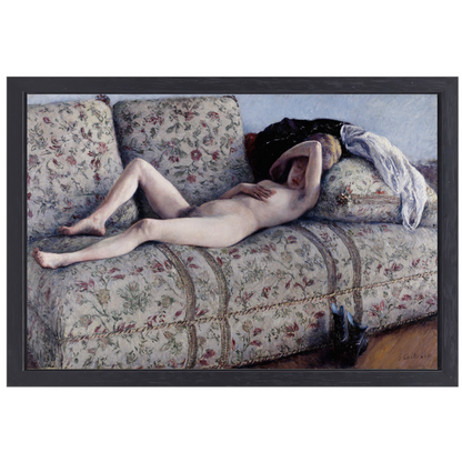 Naakt op een sofa - Gustave Caillebotte canvas met baklijst
