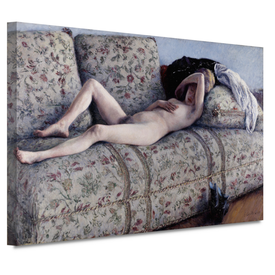 Naakt op een sofa - Gustave Caillebotte canvas