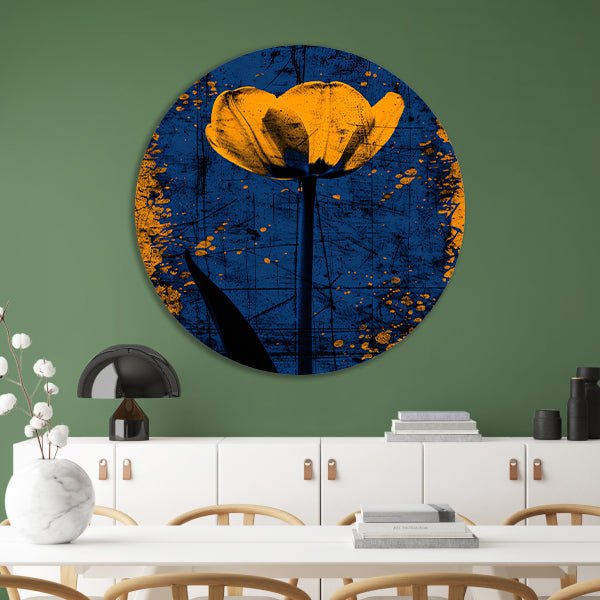 Abstracte tulpen kunst met levendige kleuren forex muurcirkel
