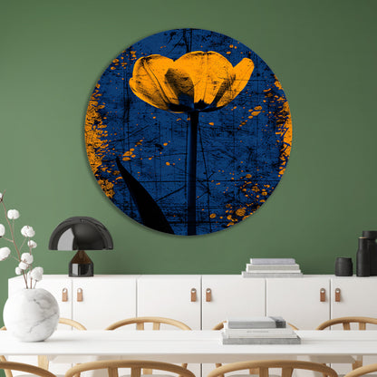 Abstracte tulpen kunst met levendige kleuren forex muurcirkel