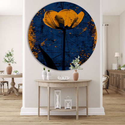 Abstracte tulpen kunst met levendige kleuren forex muurcirkel