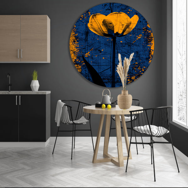Abstracte tulpen kunst met levendige kleuren forex muurcirkel