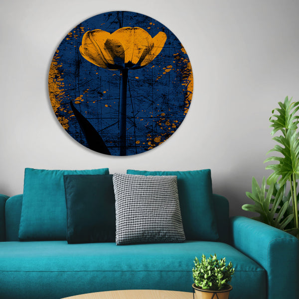 Abstracte tulpen kunst met levendige kleuren forex muurcirkel