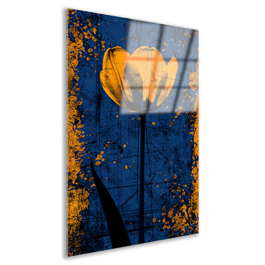 Abstracte tulpen kunst met levendige kleuren acrylglas