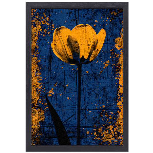 Abstracte tulpen kunst met levendige kleuren canvas met baklijst