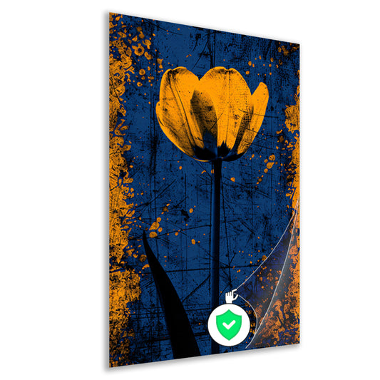 Abstracte tulpen kunst met levendige kleuren poster