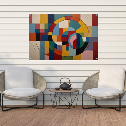 Abstracte Geometrische Kleurrijke Harmonie tuinposter