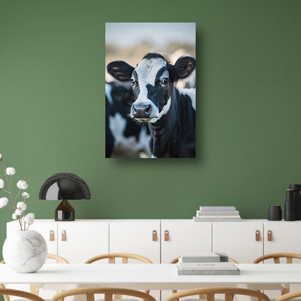 Portret van een Nieuwsgierige Koe canvas