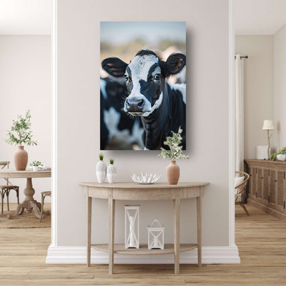 Portret van een Nieuwsgierige Koe canvas