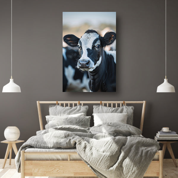 Portret van een Nieuwsgierige Koe canvas