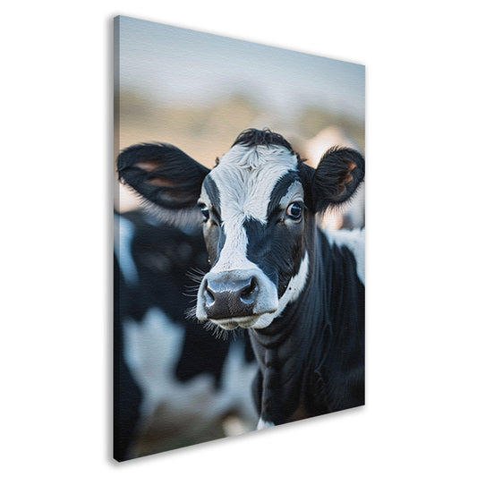 Portret van een Nieuwsgierige Koe canvas
