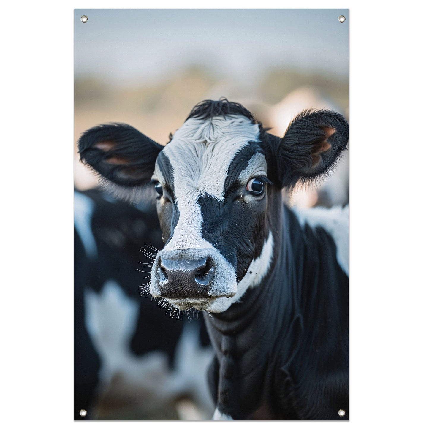 Portret van een Nieuwsgierige Koe tuinposter