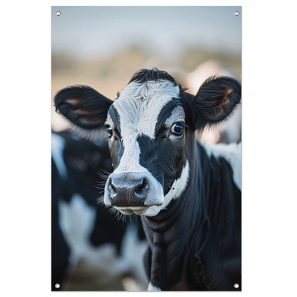 Portret van een Nieuwsgierige Koe tuinposter