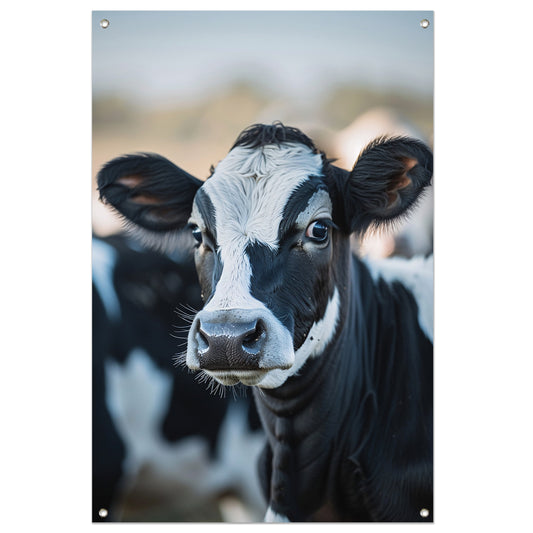 Portret van een Nieuwsgierige Koe tuinposter