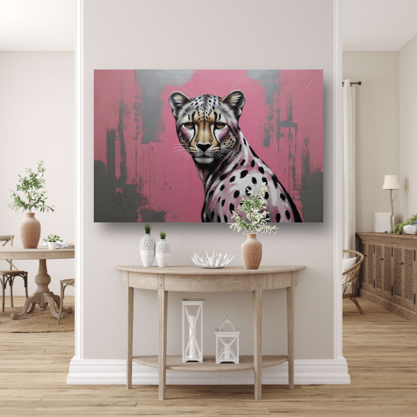 De Verfijnde Wildernis - Hyperrealistisch Luipaard canvas met baklijst