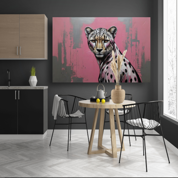 De Verfijnde Wildernis - Hyperrealistisch Luipaard canvas met baklijst