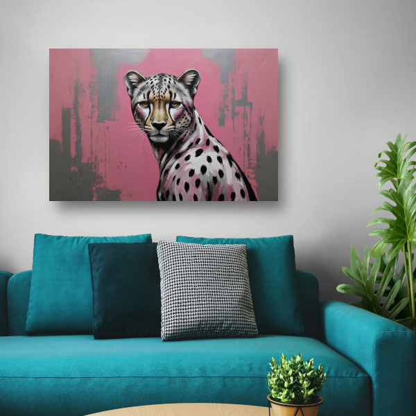 De Verfijnde Wildernis - Hyperrealistisch Luipaard canvas met baklijst