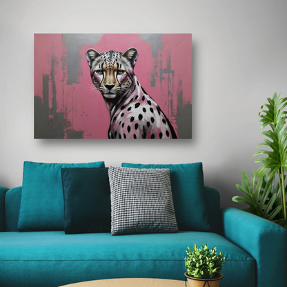 De Verfijnde Wildernis - Hyperrealistisch Luipaard canvas met baklijst