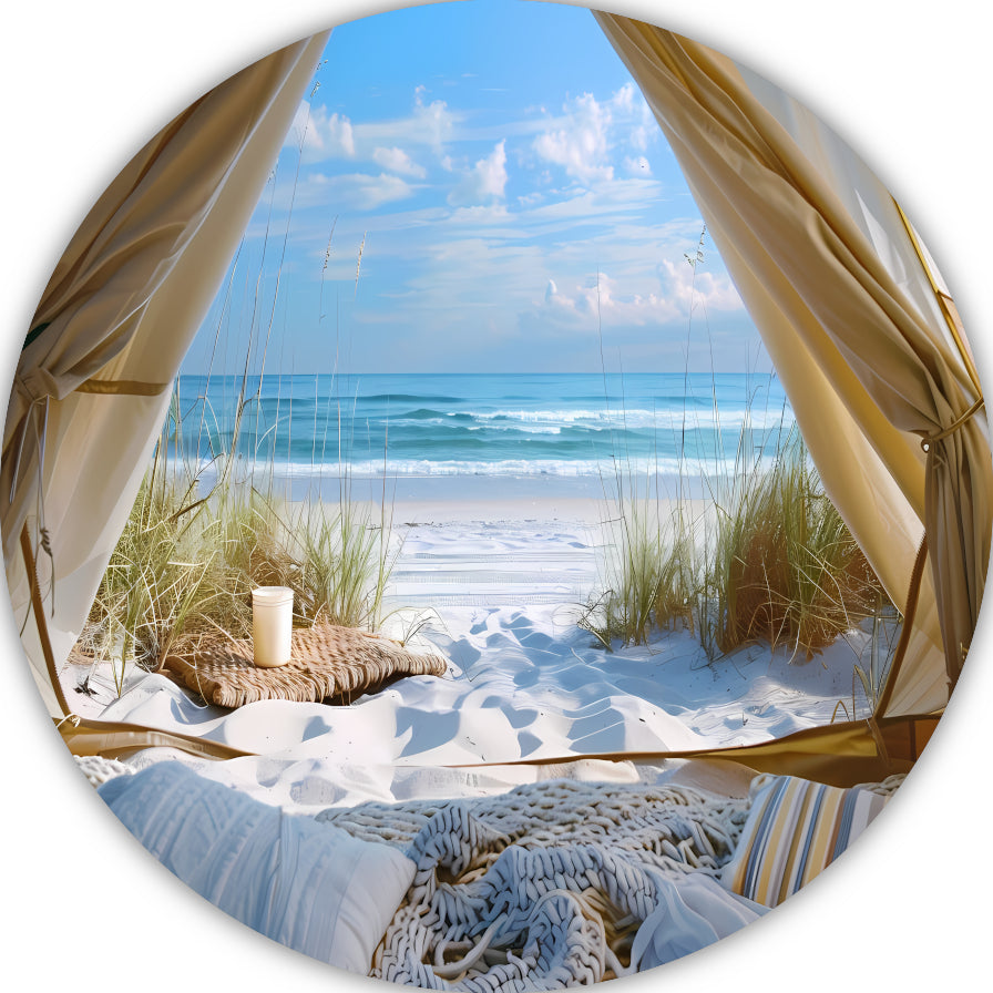 Strandcamping bij zonsondergang forex muurcirkel