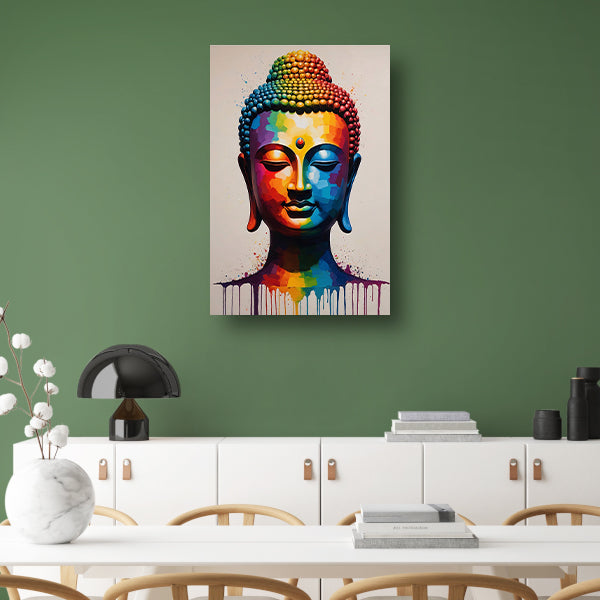 Colorful Serenity: A Modern Buddha Portrait canvas