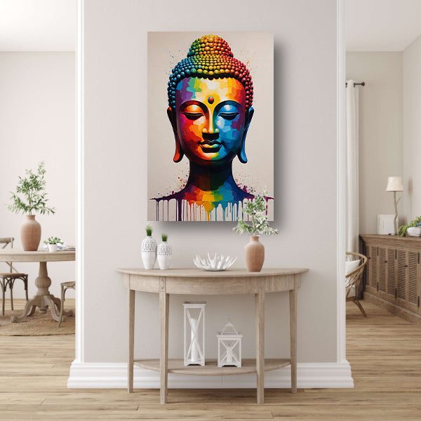 Colorful Serenity: A Modern Buddha Portrait canvas