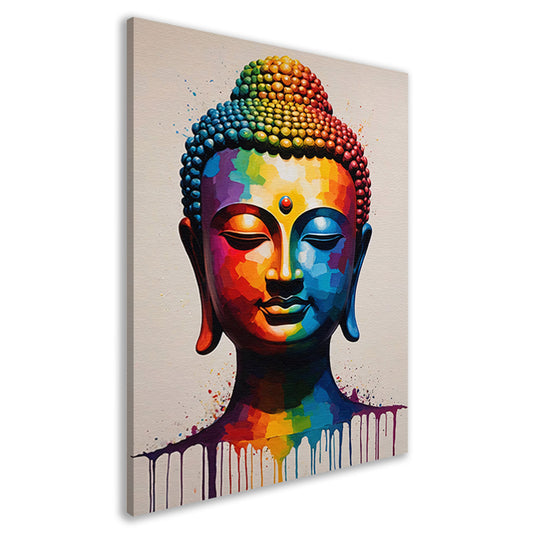 Colorful Serenity: A Modern Buddha Portrait canvas