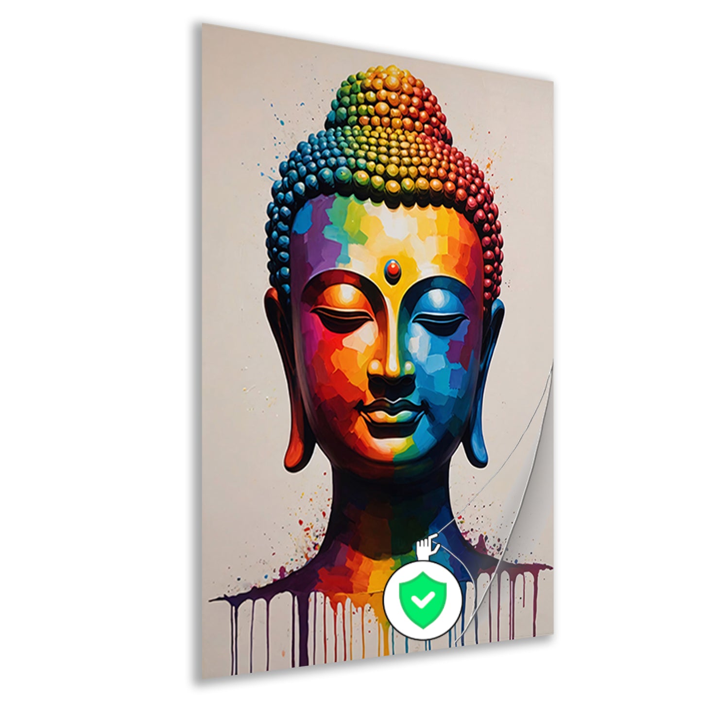 Colorful Serenity: A Modern Buddha Portrait poster