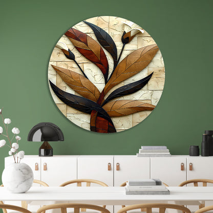 Driedimensionale bloemenkunst in reliëf forex muurcirkel