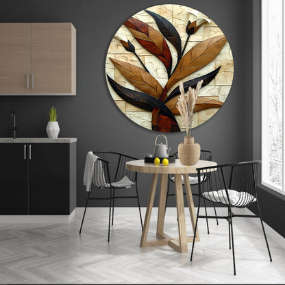 Driedimensionale bloemenkunst in reliëf forex muurcirkel