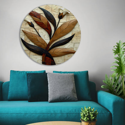 Driedimensionale bloemenkunst in reliëf forex muurcirkel