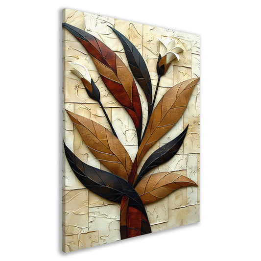 Driedimensionale bloemenkunst in reliëf canvas