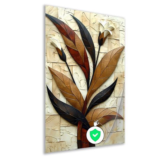 Driedimensionale bloemenkunst in reliëf poster