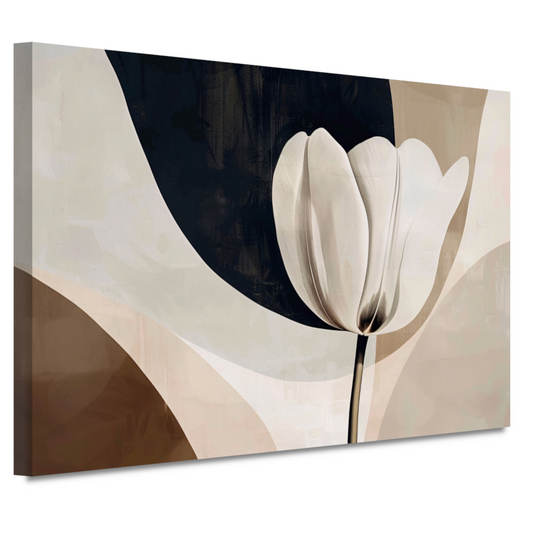 Abstracte Tulp in Monochrome Tinten canvas