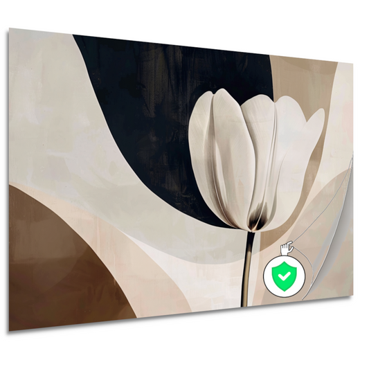 Abstracte Tulp in Monochrome Tinten poster