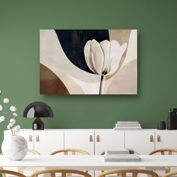 Abstracte Tulp in Monochrome Tinten canvas