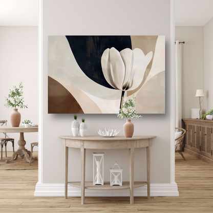 Abstracte Tulp in Monochrome Tinten canvas