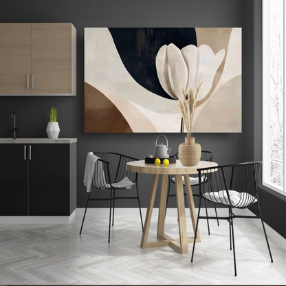 Abstracte Tulp in Monochrome Tinten canvas
