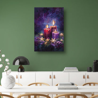 Sfeervolle kaarsen in nachtelijke scène acrylglas