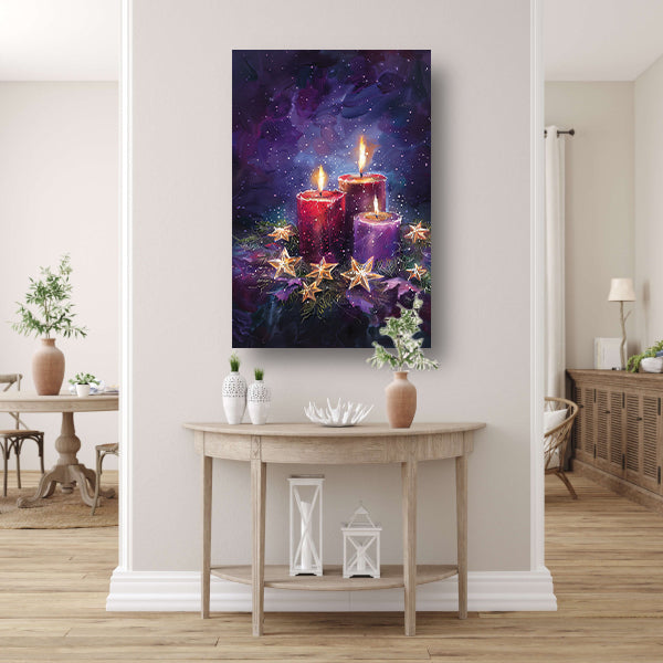 Sfeervolle kaarsen in nachtelijke scène acrylglas