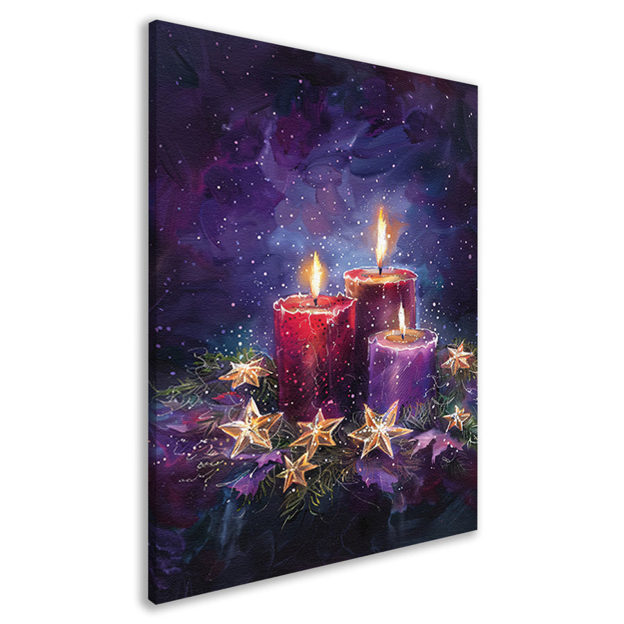 Sfeervolle kaarsen in nachtelijke scène canvas