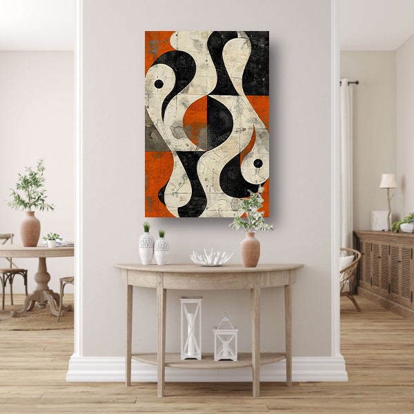 Abstract Kunstwerk met Contrasterende Vormen canvas
