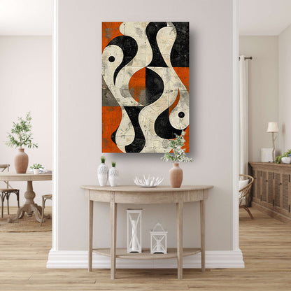 Abstract Kunstwerk met Contrasterende Vormen canvas