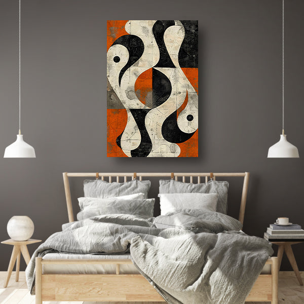 Abstract Kunstwerk met Contrasterende Vormen canvas