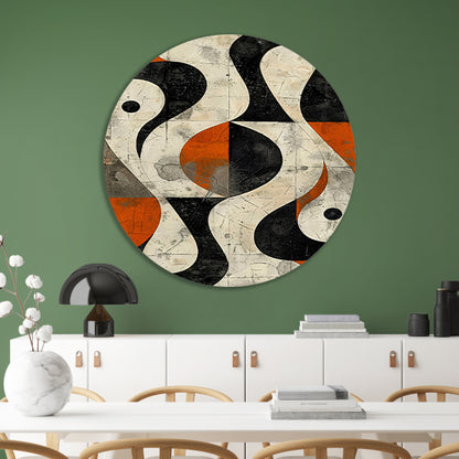 Abstract Kunstwerk met Contrasterende Vormen forex muurcirkel