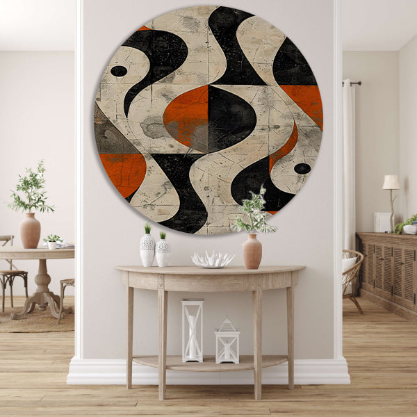 Abstract Kunstwerk met Contrasterende Vormen forex muurcirkel