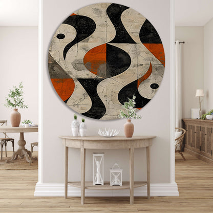 Abstract Kunstwerk met Contrasterende Vormen forex muurcirkel