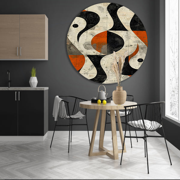 Abstract Kunstwerk met Contrasterende Vormen forex muurcirkel