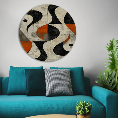 Abstract Kunstwerk met Contrasterende Vormen forex muurcirkel