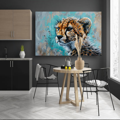 Dynamisch Pop Art schilderij van een cheetah poster