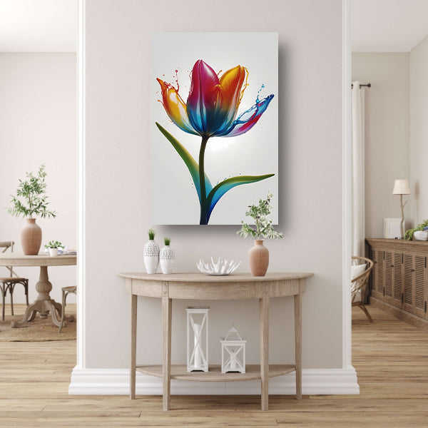 Kleurrijke Tulp in Vloeibare Beweging canvas